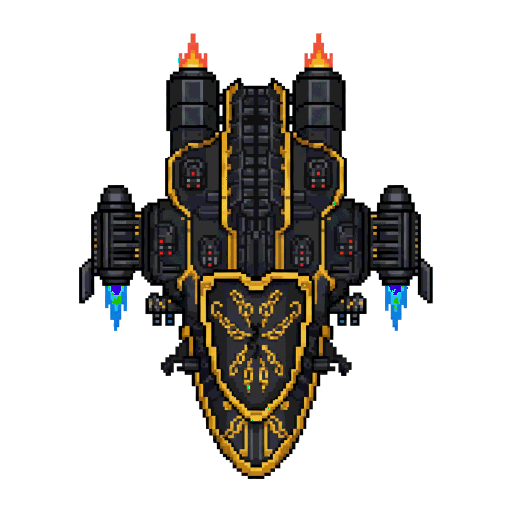 Pixel Weltraum-Piratenschiff